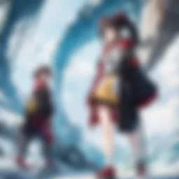 A vibrant scene showcasing the diverse art styles found in various anime series.